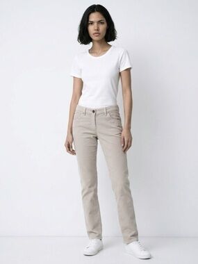 Brunello Cucinelli Light Taupe Corduroy Trousers straight leg size 6